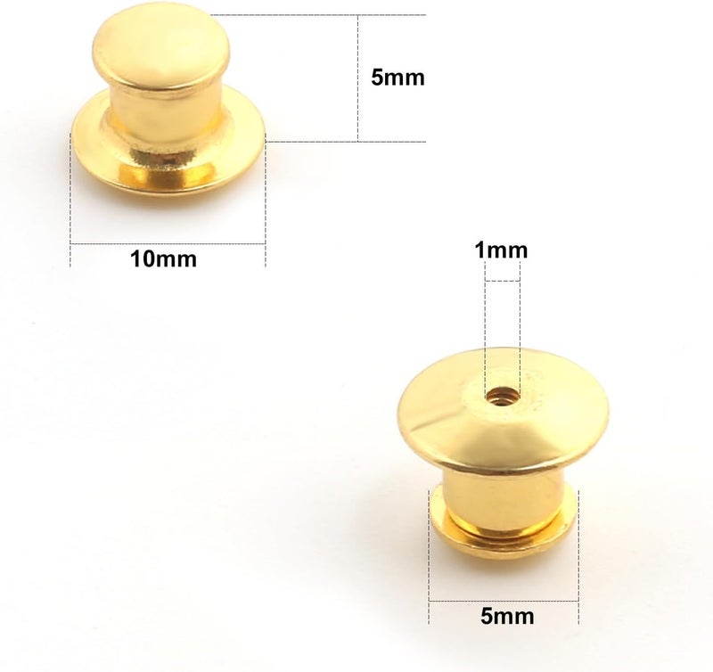 suyncyi 30 PCS Locking Pin Backs,Locking Pin Keepers,Metal Pin Backing for Brooch Enamel Lapel Pin Lock(Golden) - Image 2